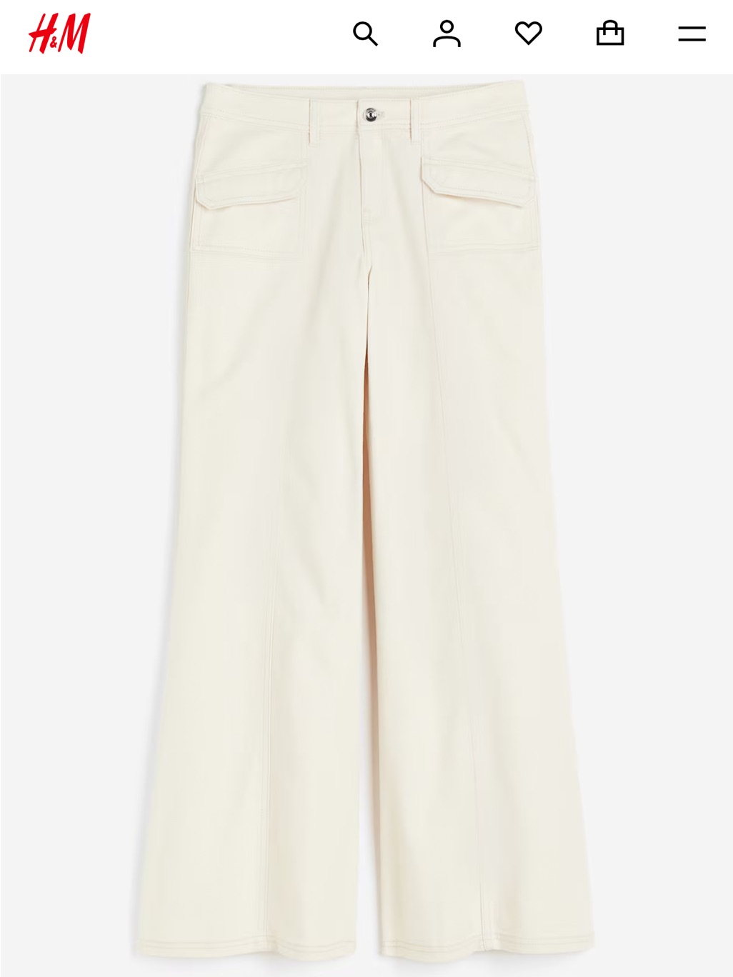 Nwt H&M Divided Wide-Leg Twill Pants